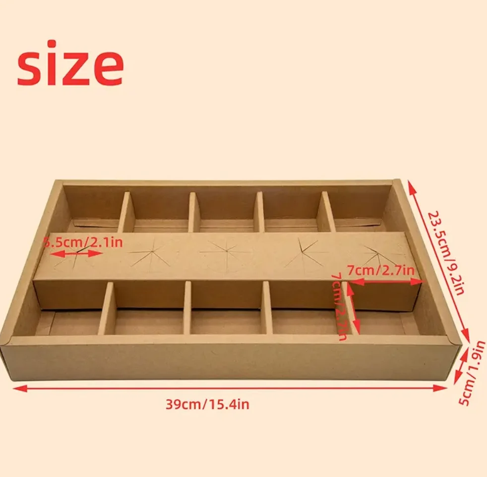 10PCS White Paper Food Display Boxes with Dividers, Multi-Compartment Takeaway Packaging for Brunch, Snacks, Candy, Pastries, Eco-Friendly Disposable Container for Parties, Catering, Picnic, Gift Presentation - 图片 9