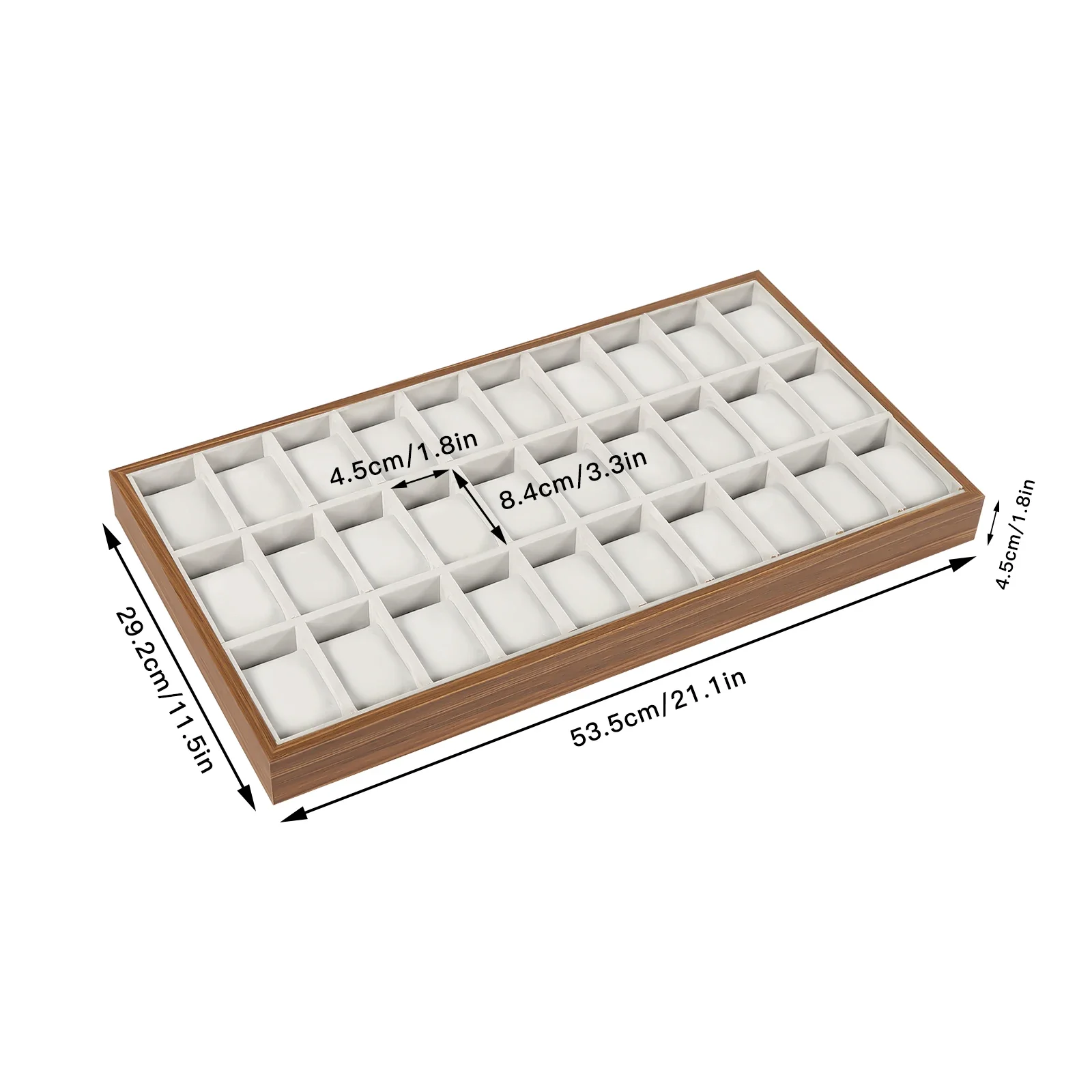 Luxury Wooden 30-Slot Watch Display Organizer Box with Soft Velveteen Pillows, Modern Large Jewelry and Timepiece Storage Case, Elegant Gift Presentation for Men and Women - 图片 3