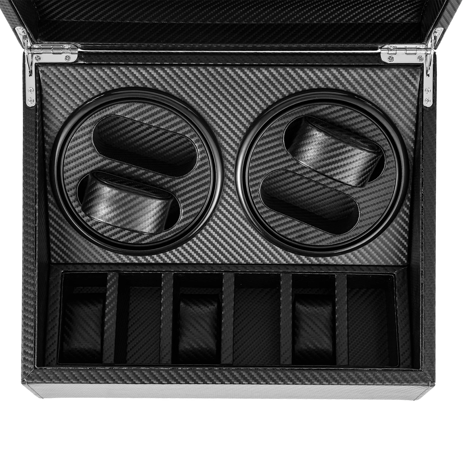 Automatic Watch Winder Box for 10 Watches, Ultra-Quiet 10dB Operation, Non-Magnetic Protection, 4 Rotating + 6 Storage Compartments, Premium MDF PU Glass Copper Construction, Elegant Modern Rectangle Display Case with Bidirectional Rotation - 图片 6