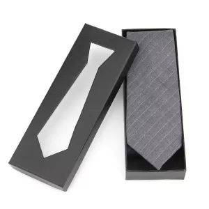 Wedding Bow Tie and Necktie Gift Box – Black Cardboard Packaging Box for Groom Accessories, Jewelry, or Party Gifts – Elegant Paper Storage Box for Men’s Ties, Chokers and Wedding Presentation