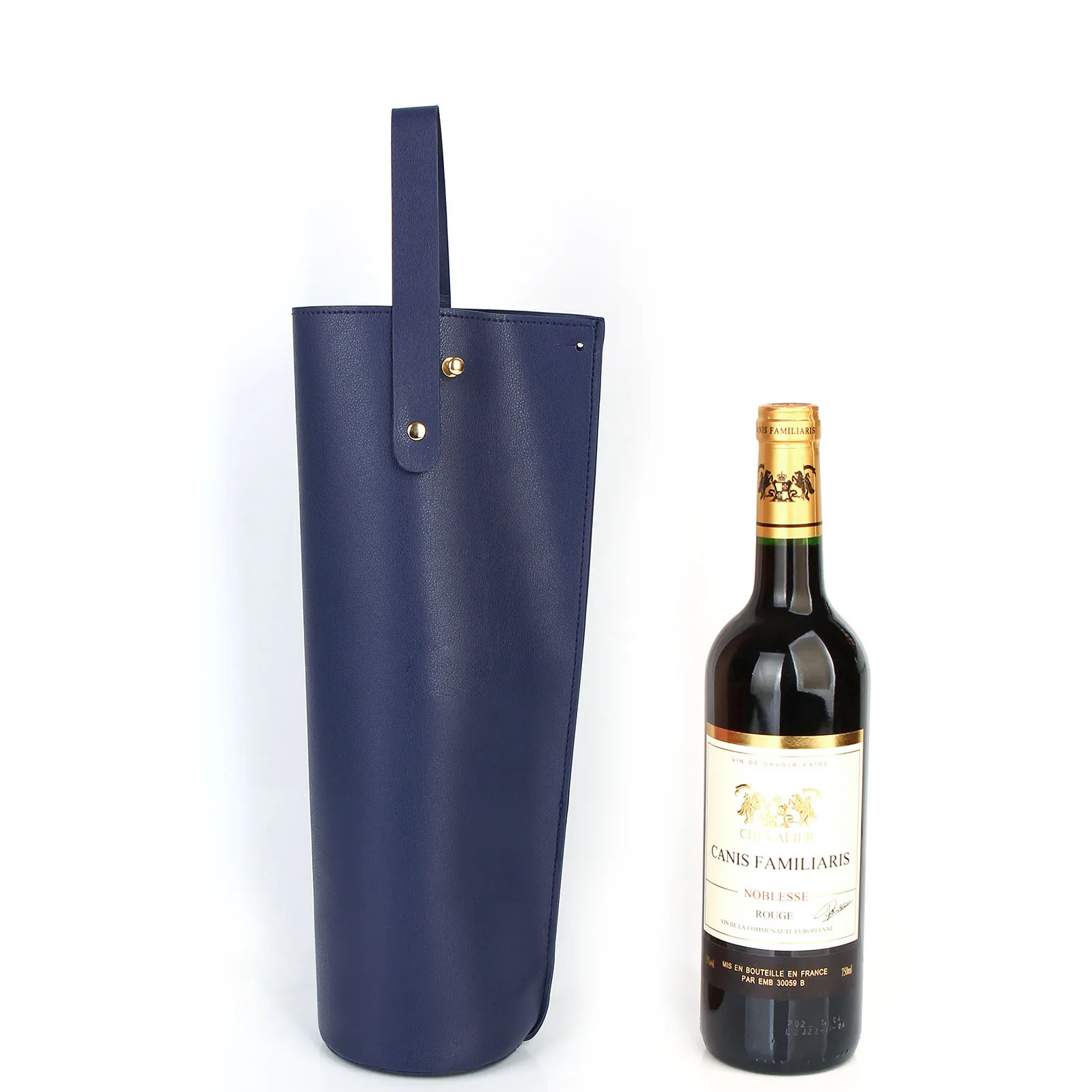 Reusable PVC Leather Wine Tote Carrier – Double Layered Wine Bag for Gift Packaging, Birthdays, Holidays, and Party Wine Presentation, Available in Blue and Brown