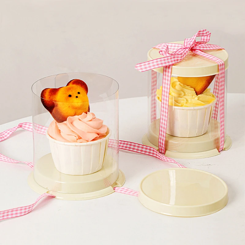 10pcs Transparent Plastic Cupcake Packaging Boxes, Dessert Gift Boxes for Cake, Party, Wedding, Birthday, Baking Decoration Supplies, Reusable Clear PET Containers 6