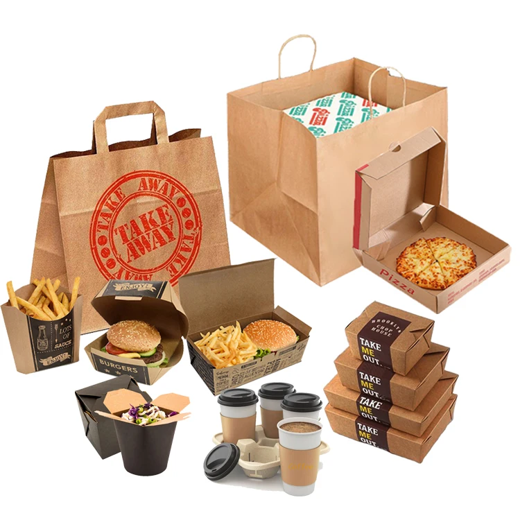 Disposable Kraft Paper Snack Tray Food Boat for Takeaway French Fries Hot Dogs Salad Eco-Friendly Food Packaging Custom Logo Printing Available 1