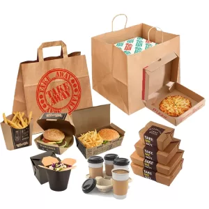 Disposable Kraft Paper Snack Tray Food Boat for Takeaway French Fries Hot Dogs Salad Eco-Friendly Food Packaging Custom Logo Printing Available
