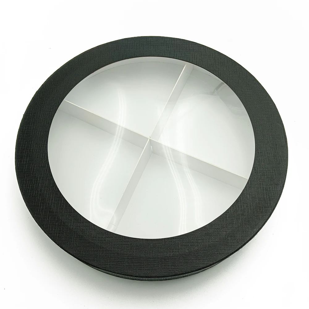 Round Dessert Gift Box with Divider – Empty Packaging Container for Charcuterie, Chocolate-Covered Strawberries, Pastries, and Sweet Treats, Perfect for Parties, Bakeries, and Holiday Gifting