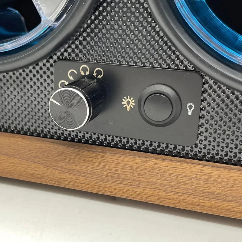 Luxury Wooden Automatic Watch Winder Box for 2 Watches with Silent Motor, Multiple Rotation Modes, LED Light, USB & DC Power Supply, Secure Packaging and Jewelry Display Storage Case 5
