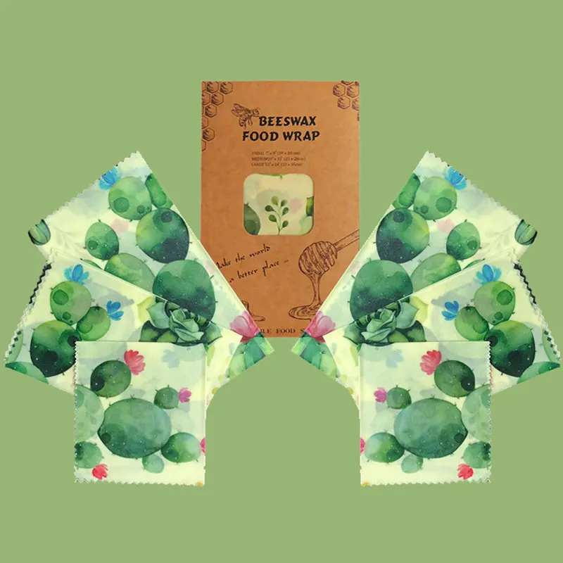 Reusable Beeswax Food Wraps for Fresh Food Storage, Organic Cotton Natural Eco-Friendly Food Packaging Paper for Cheese, Fruits, Vegetables, Bread, Sandwiches, Sustainable Kitchen Storage 11