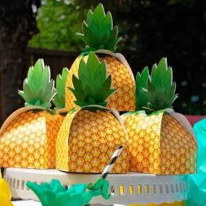 5/10/20pcs Pineapple Shaped Cardboard Candy Boxes, Fun Hawaiian Luau Party Favor Packaging, Summer-Themed Gift Boxes for Birthday, Wedding, Kids or Beach Party Decorations, Factory Direct Supply