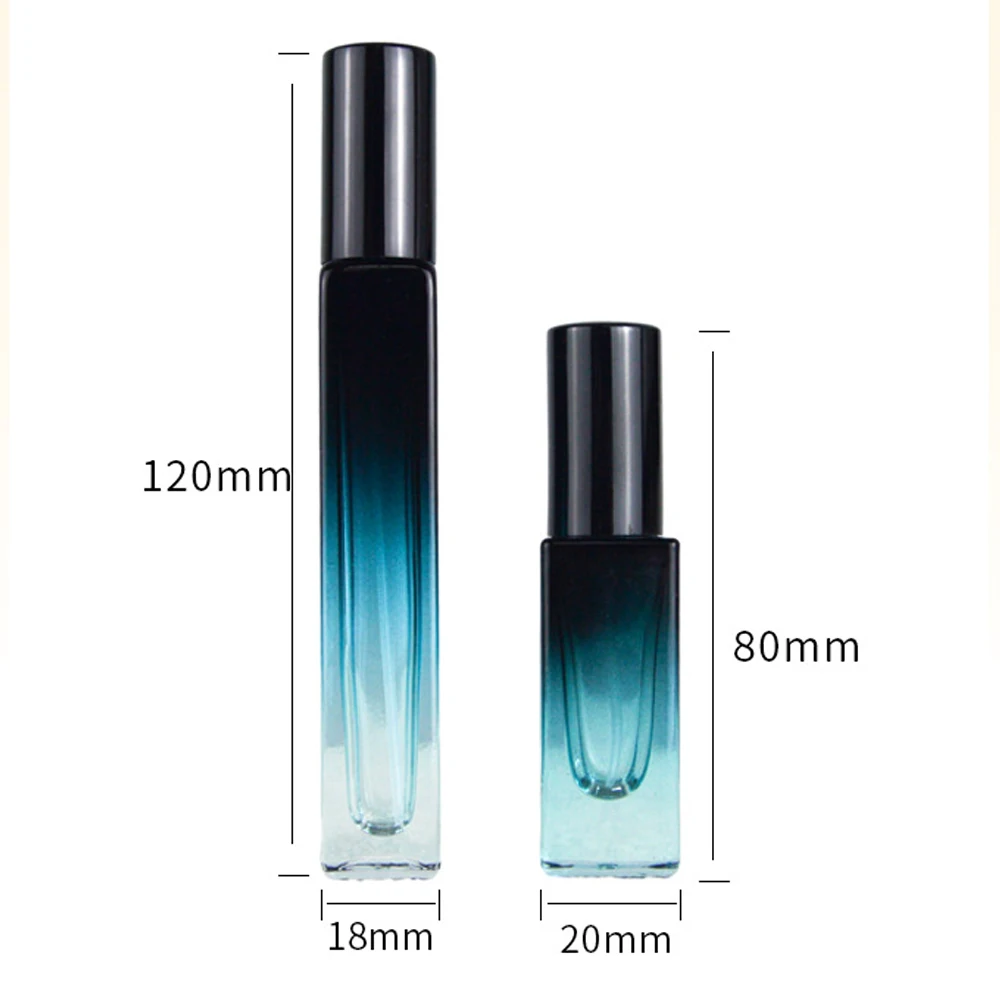 5ml 10ml High-End Square Glass Perfume Bottle Refillable Travel Atomizer, Portable Mini Spray Container for Sample Fragrance, Essential Oils, Holy Water, DIY Perfume, Elegant Blue Glass Bottle for Vanity or Gift - 图片 6