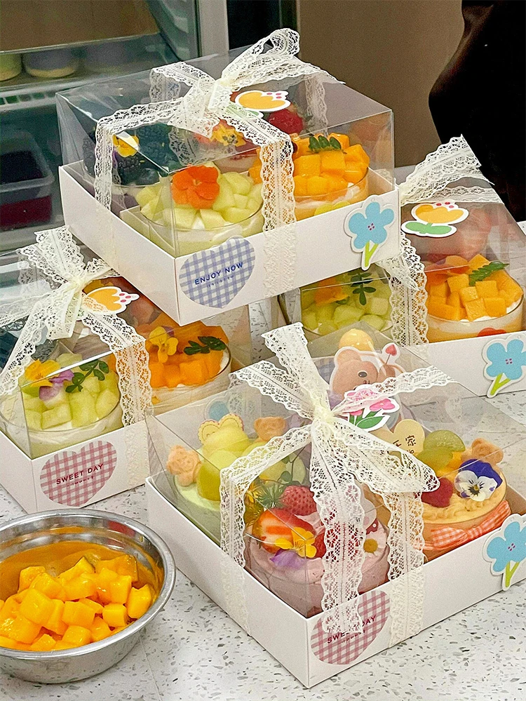 Four by Six by Nine Grid Transparent Cake Box Dessert Pastry Container for Afternoon Tea, Picnic, Party, Takeaway, Western-Style Baked Goods, Mousse, Cupcakes, Cookies, Home and Bakery Packaging 6