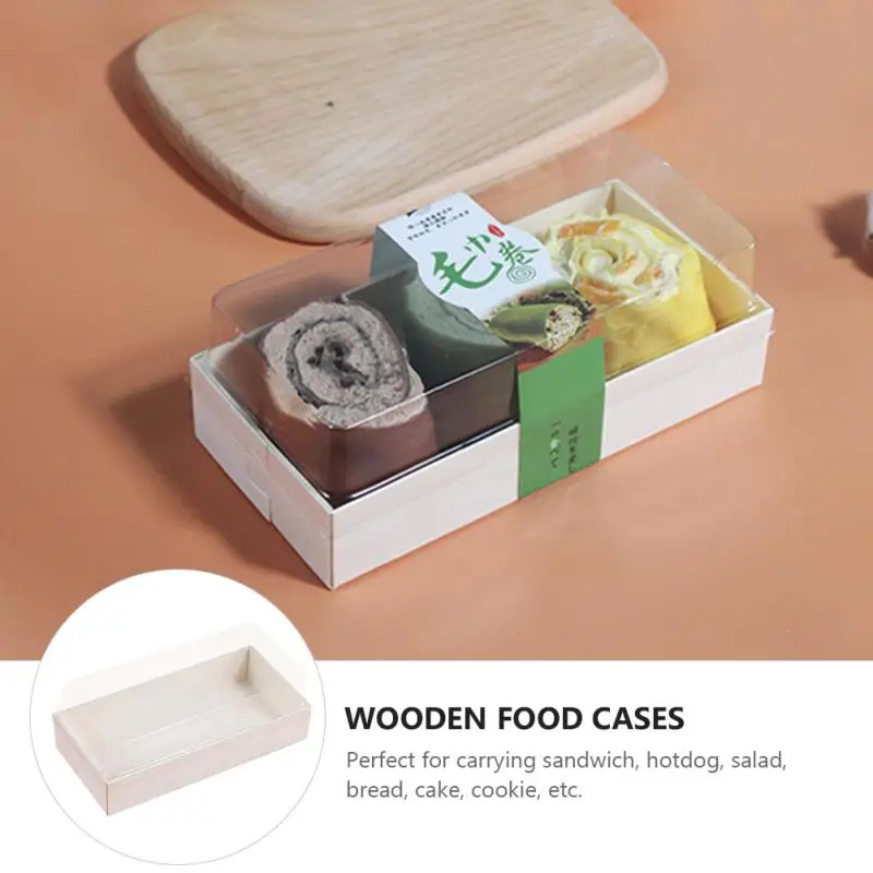 10 Pcs Wooden Dessert and Sandwich Boxes – Reusable Cake Holders, Portable Food Containers for Bakery, Parties, Takeaway, and Gift Presentation with Eco-Friendly Design 6