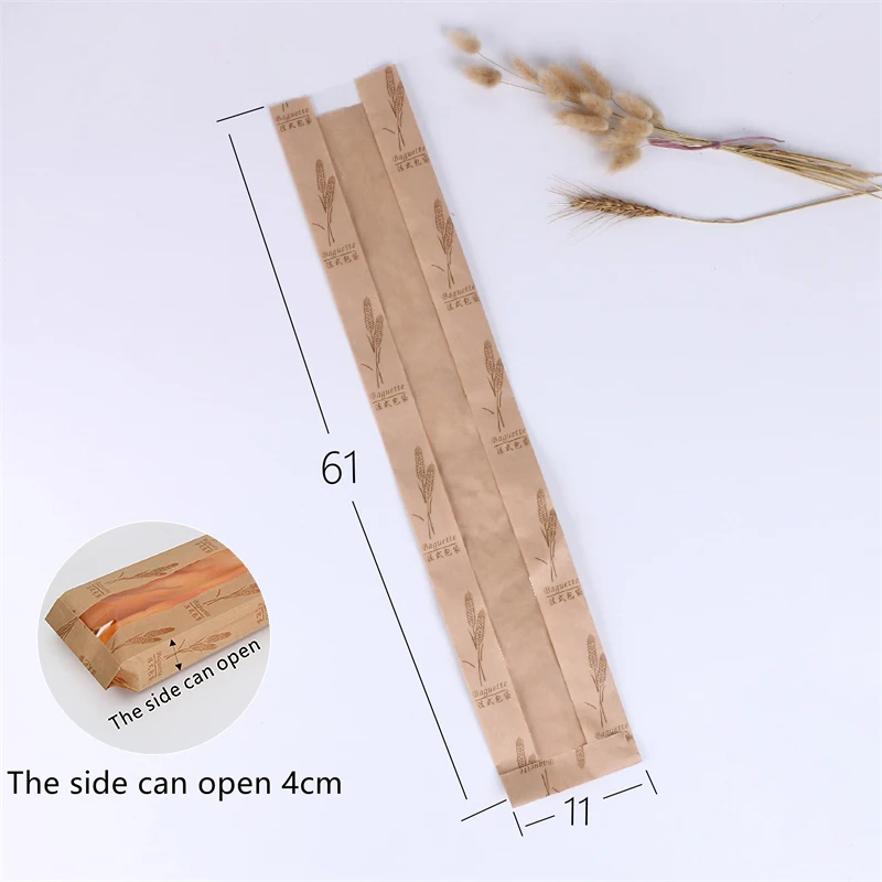 Oil Resistant Kraft Paper Bread Bags 🥖 – 50Pcs with Transparent Window for Baguette Baking, Pastries, Party Favors & Bakery Packaging, Multiple Sizes Available, Food Safe & Eco-Friendly - 图片 10