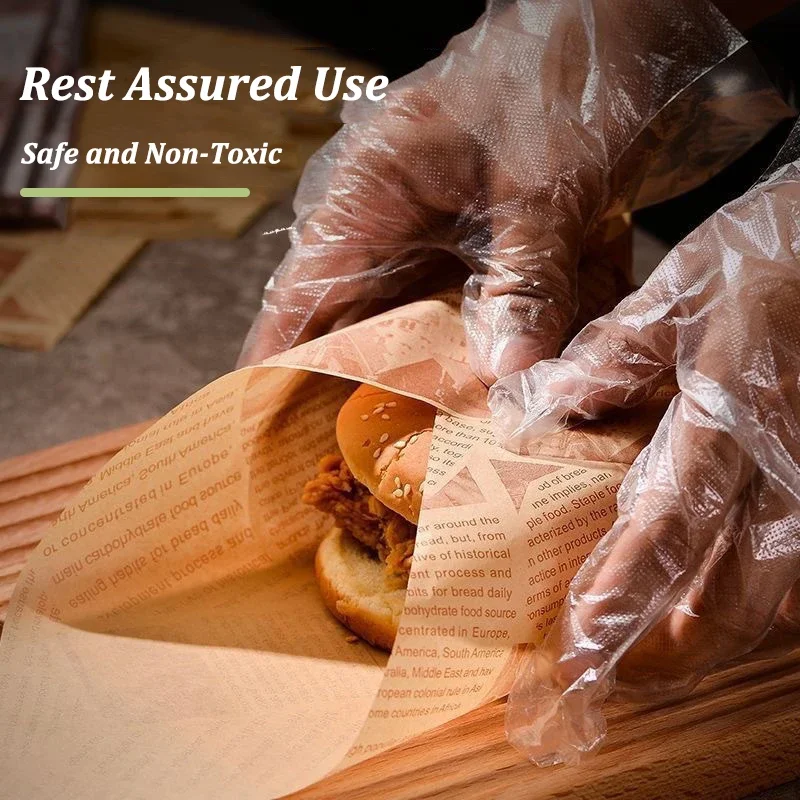 50PCS Greaseproof Wax Food Wrapping Paper 20x30cm for Burgers, Sandwiches, French Fries, Bread, Snacks, and Bakery Use – Tear-Resistant, Oil-Proof Deli Liners for Restaurant, Café, and Kitchen Food Packaging - 图片 2