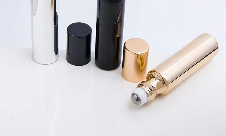 5ml/10ml Metal Roller Refillable Bottle | Mini Glass Perfume & Essential Oil Container, UV-Coated Corrosion-Resistant Glass, Leak-Proof Travel Cosmetic Atomizer, Roll-On Design for Face, Body & Fragrance undefined