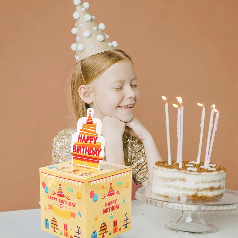 Birthday Money Gift Boxes with Pull-Out Happy Birthday Card, Fun Cash Surprise Packaging for Kids and Adults, Creative Party Favor Box for Birthday Celebrations, Durable and Reusable Paper Boxes 27