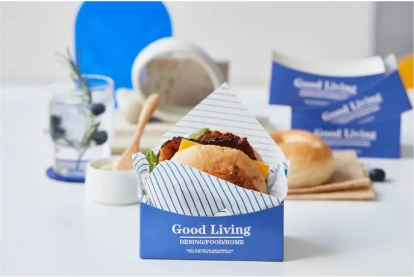 50pcs Sandwich Packaging Boxes, Hamburger, Toast & Bread Paper Trays, Disposable Food Wrapping Bags for Takeout, Party, Bakery, Restaurant, Breakfast, Lunch, Catering, Snack Packaging 3