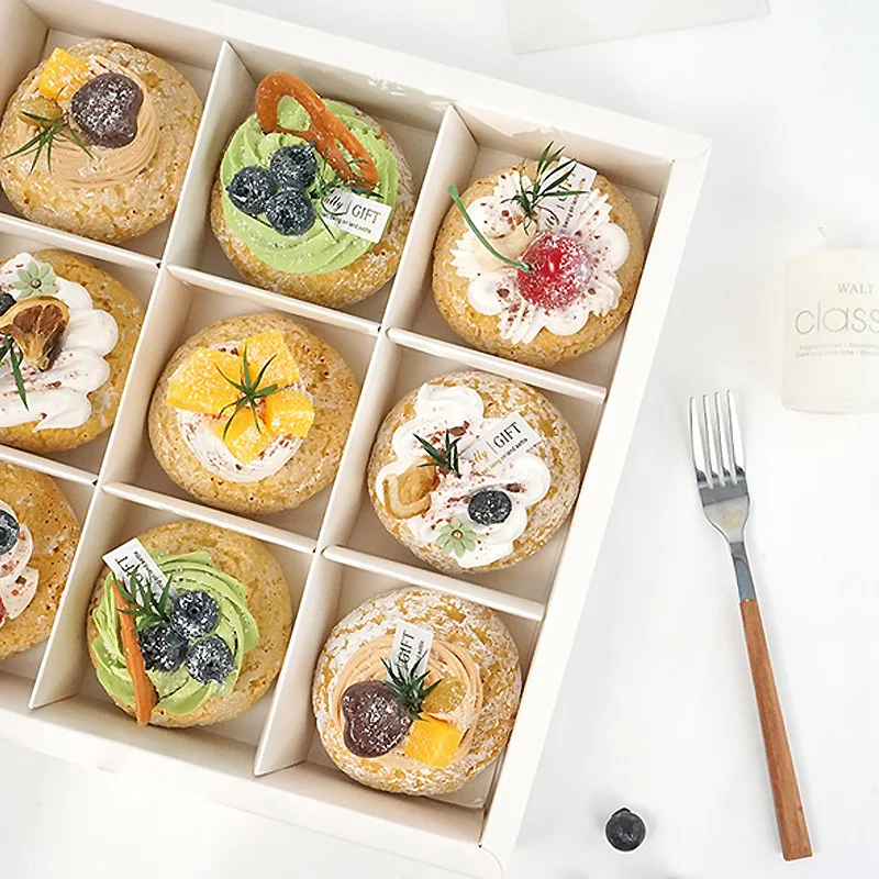 5pcs Transparent Cake Packaging Boxes with 7/9 Compartments for Mousse, Pastries, Cupcakes, Macarons, Perfect for Baby Shower, Birthday Party Favors, Baking Display, Gift Wrapping and Event Decorations 4