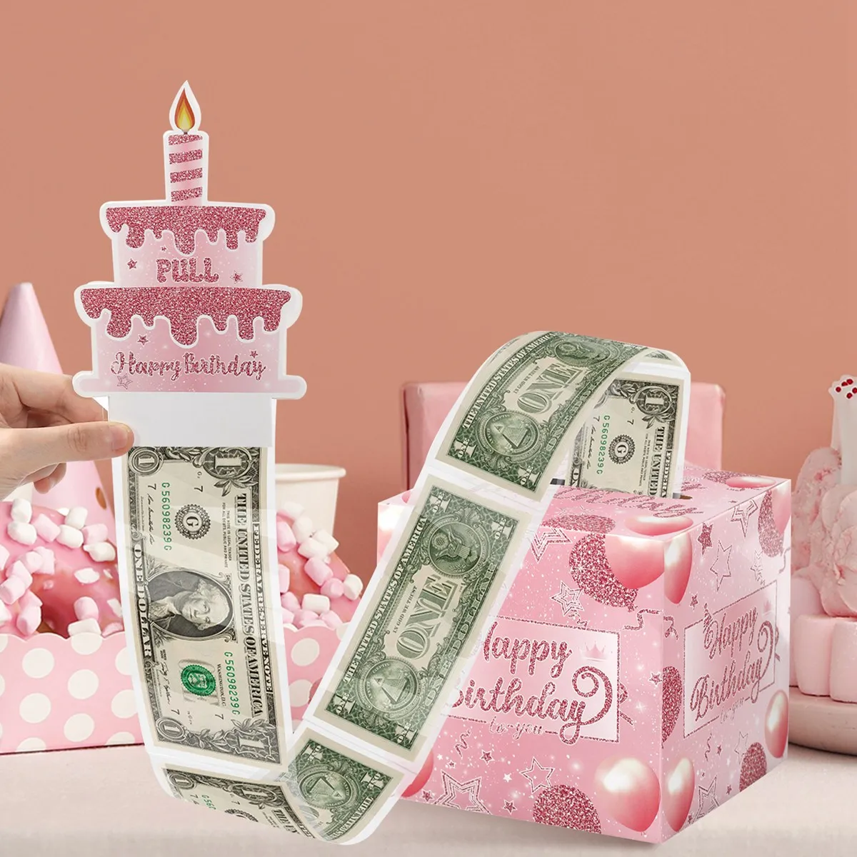 Birthday Money Gift Boxes with Pull-Out Happy Birthday Card, Fun Cash Surprise Packaging for Kids and Adults, Creative Party Favor Box for Birthday Celebrations, Durable and Reusable Paper Boxes - 图片 3