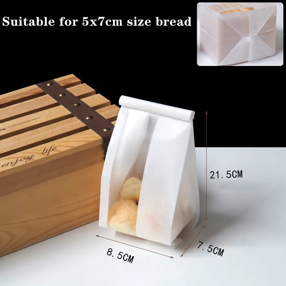 50PCS Bakery Takeaway Toast Bags with Clear Window, Kraft Paper Gusset Tin Tie Bread Hamburger Oil-Proof Packing Bags for Home Baking, Café, Party, and Gift Packaging 10