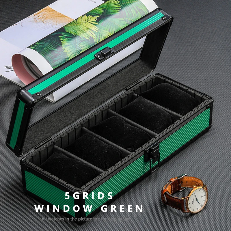 Aluminum Watch Display Case with 1/3/5 Slots, Portable Suitcase Organizer for Men & Women, Multifunctional Clock Storage Box, Watch Stand Holder, Jewelry Storage and Travel Case with Secure Compartments - 图片 12