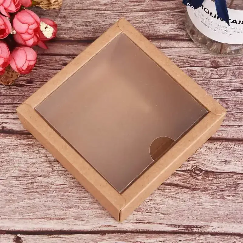 10Pcs Transparent Kraft Paper Gift Boxes with Clear Window, Multi-Size DIY Packaging for Handmade Soap, Jewelry, Candy Wrapping, Cookies, Cake, Bread, Party Decorations and Wedding Favor Display - 图片 14