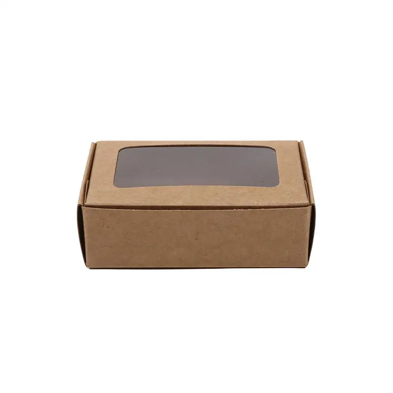 25Pcs Kraft Paper Boxes with Clear Window, Homemade Cookie and Candy Packaging Containers, Birthday Gift Boxes, DIY Dessert and Party Favor Packaging, Sturdy and Elegant - 图片 12