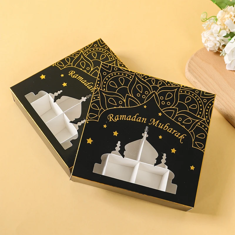 2Pcs Eid Mubarak Cake Boxes with Clear Window, Ramadan Kareem Transparent Candy and Chocolate Packaging Containers, Islamic Muslim Party Supplies for Home Decor, Dessert and Gift Presentation 9