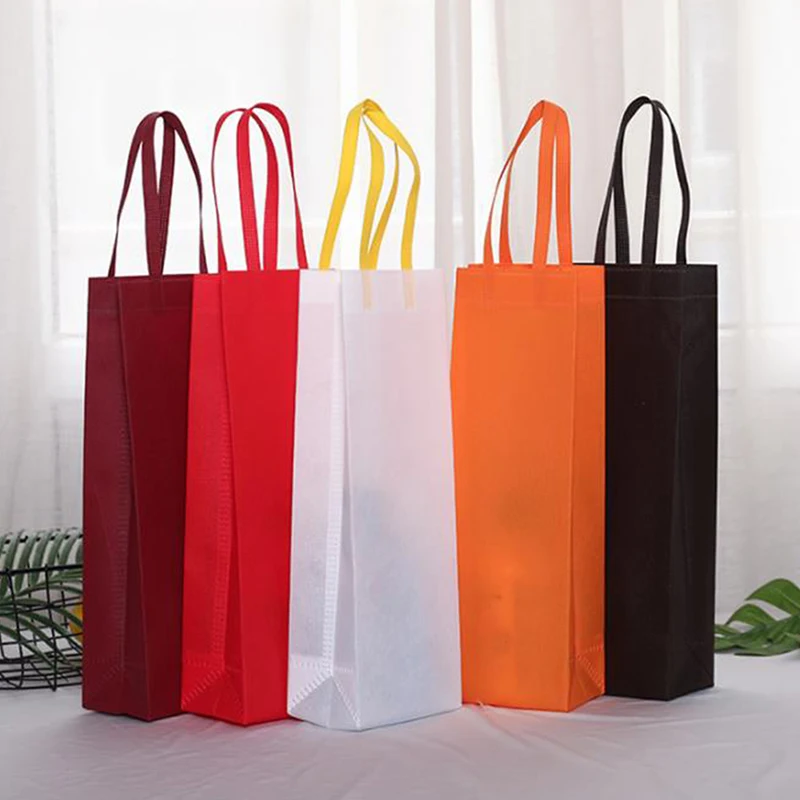 Durable Non-Woven Wine Gift Bag – Waterproof Single or Double Bottle Champagne & Beer Tote with Top Handle, Foldable Reusable Bottle Carrier for Weddings, Parties, Banquets, Home, Office & Travel - 图片 4