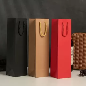 5/10/15/20pcs Wine Gift Bags Drawstring with Handles, Leak-Proof Kraft Paper Reusable Travel-Friendly Holiday Packaging for Christmas, Birthday, Wedding, Party, Elegant Red Wine Tote Carrier Set