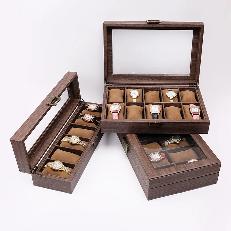 Retro-Inspired PU Leather Watch Storage Box with Imitation Wood Grain, Creative Gift Case for Watches, Sunglasses, and Jewelry, Soft Velvet Interior, Elegant Organizer for Men and Women - 图片 3