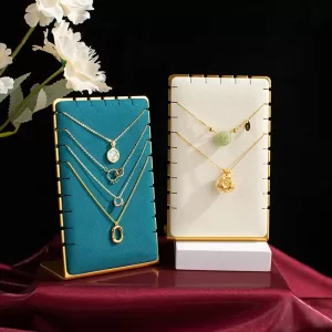 💎 Velvet Metal Necklace Holder – Elegant Pendant Display Stand – Durable Jewelry Organizer Shelf with Soft Velvet Lining – Perfect for Necklaces, Chains, and Pendant Collection – Stylish, Functional Jewelry Display for Home, Store, or Showcase