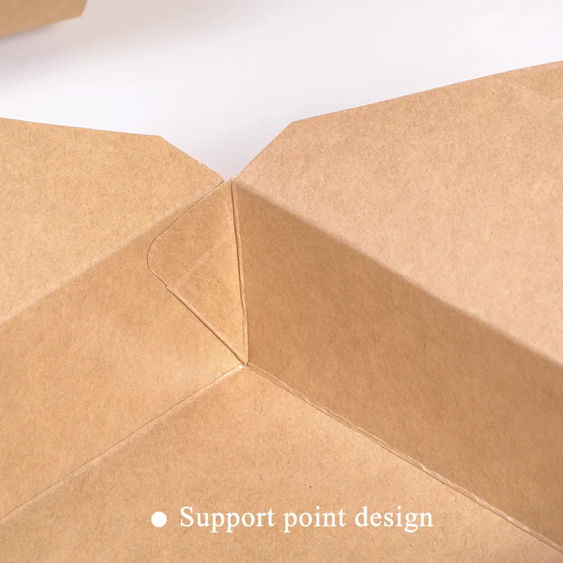 10/20Pcs Kraft Paper Takeaway Boxes, Thickened Disposable Folding Food Containers for Bento, Cake, Grilled Meat, Salad, Pasta, and Snack Packaging, Eco-Friendly Picnic and Restaurant Supplies 3