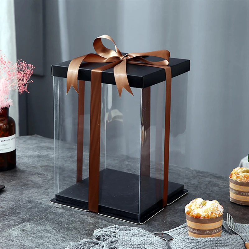 High-Capacity Transparent Cake Box for Chocolate and Dessert Packaging, Clear Birthday Wedding Cake Container, DIY Favor Display, Party Supplies, Reusable Gift Box - 图片 3