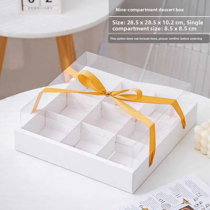 Clear Dessert Packaging Box with Handle – 4/6/9 Grid Transparent Mousse Cup Holder, Portable Cake Gift Box for New Year, Holiday Party, Birthday and Festival Celebration - 图片 12