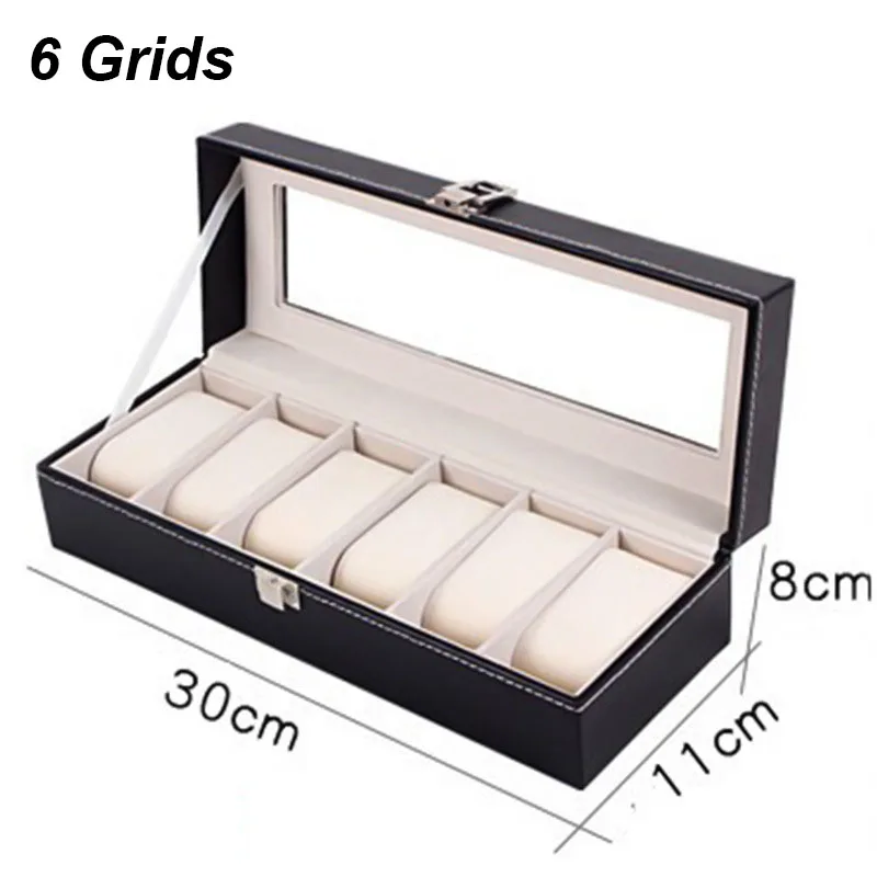 Premium PU Leather Watch Display Box with Glass Lid, Multi-Slot Organizer for 2/3/4/5/6/8/10/12/20 Watches, Elegant Jewelry Storage Case for Men and Women, Sophisticated Collector and Travel Organizer - 图片 14