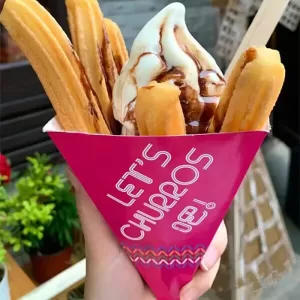 100pcs Spanish Churros Takeaway Boxes, Disposable Paper Food Packaging for Chocolate, Baked Goods, French Fries, Snacks, Party Catering, Fast Food, Bakery, Birthday, Wedding, Eco-Friendly
