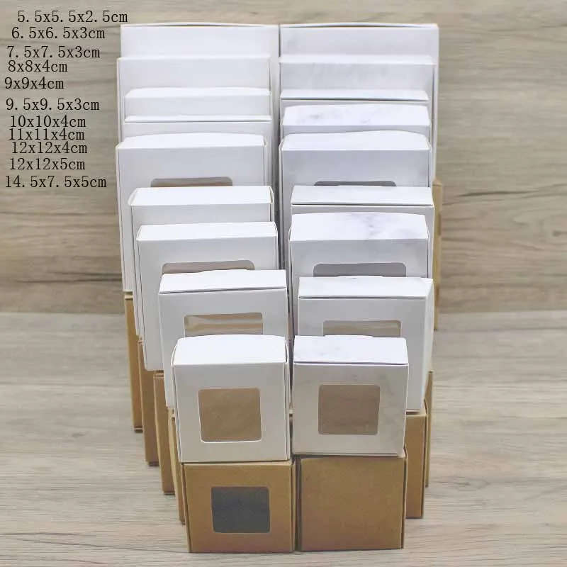 10pcs Multi-Size Square Paper Boxes in White, Kraft, and White Marble, Candy and Gift Packaging Boxes for Party, Wedding, Birthday, Christmas Favors 10pcs Multi-Size Square Paper Boxes in White, Kraft, and White Marble, Candy and Gift Packaging Boxes for Party, Wedding, Birthday, Christmas Favors