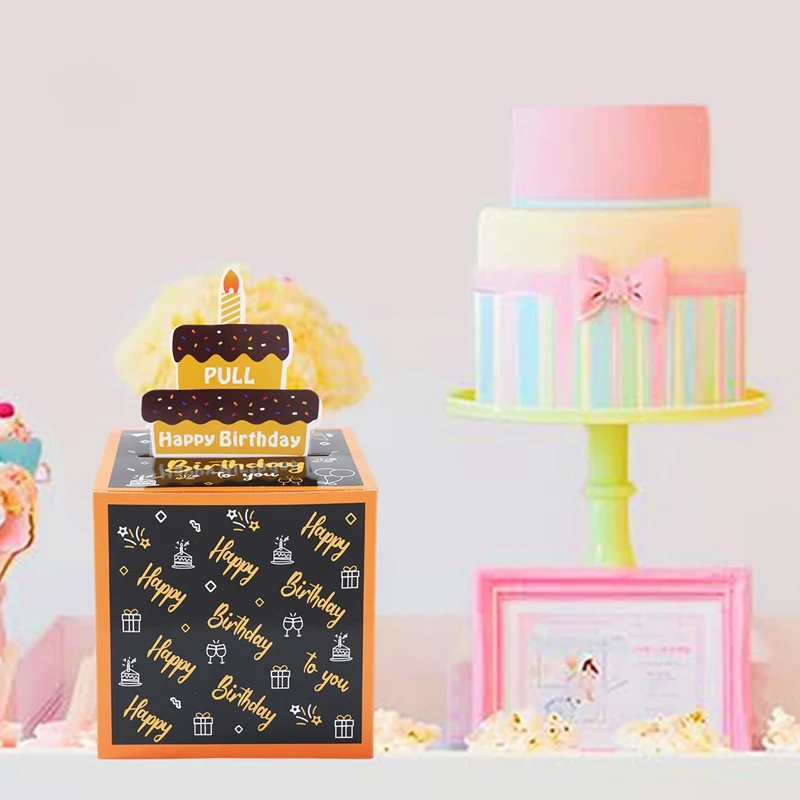 Birthday Money Gift Boxes with Pull-Out Happy Birthday Card, Fun Cash Surprise Packaging for Kids and Adults, Creative Party Favor Box for Birthday Celebrations, Durable and Reusable Paper Boxes 25