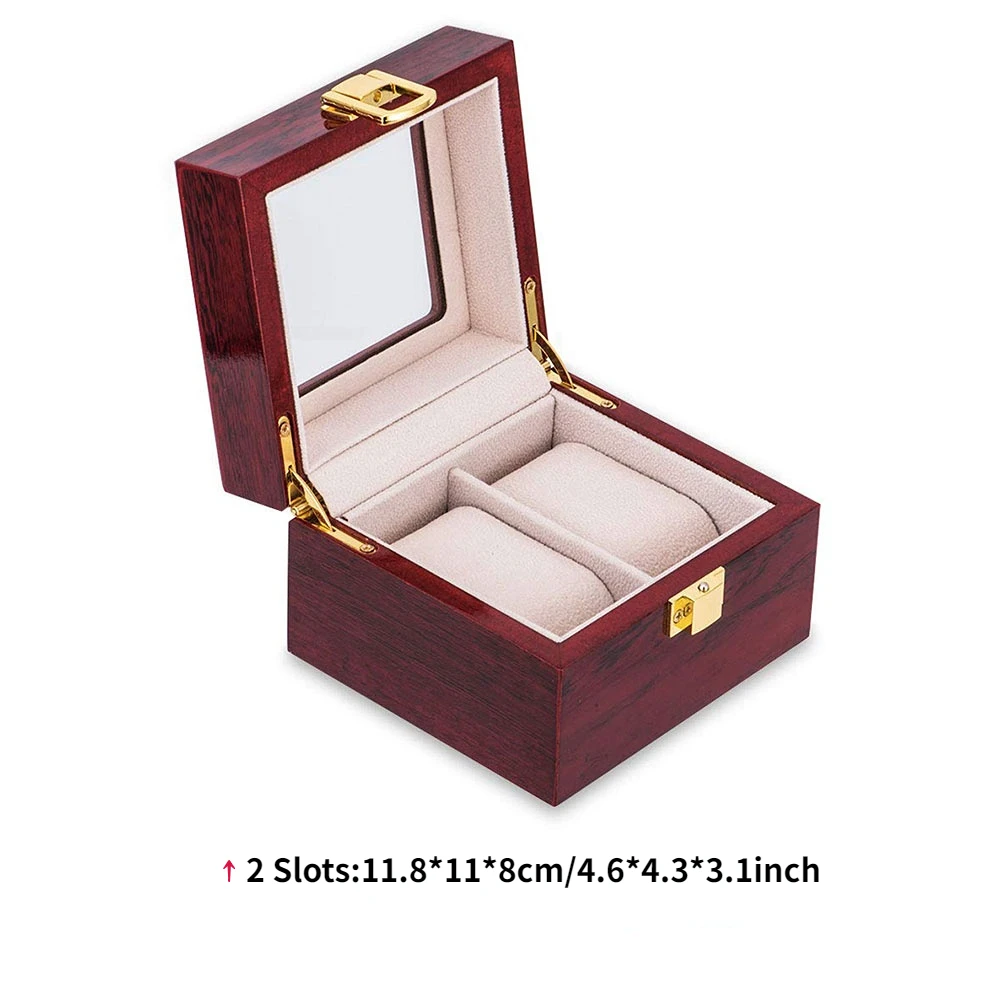 Premium Wooden Watch Storage Box with 1/2/3/5/6/10/12 Grid Compartments, Luxury Multi-Slot Watch Organizer and Jewelry Display Case for Men and Women, Portable Solid Wood Holder with Elegant Design for Collection and Travel - 图片 13