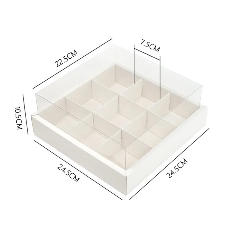 5pcs Transparent Cake Packaging Boxes with 7/9 Compartments for Mousse, Pastries, Cupcakes, Macarons, Perfect for Baby Shower, Birthday Party Favors, Baking Display, Gift Wrapping and Event Decorations - 图片 8