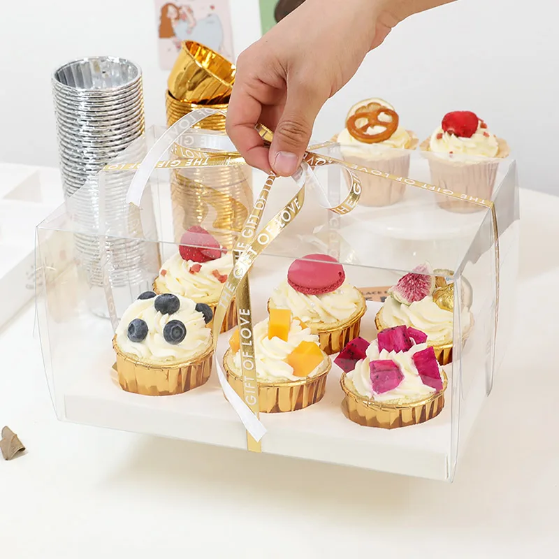 Transparent Cake Packing Boxes with Handle, High-Capacity Clear Cupcake Pastry Gift Wrapping Boxes, Portable Birthday Wedding Baby Shower Cake Boxes for Dessert, Cookies, Chocolate and Bakery Packaging 14