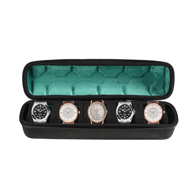 Travel Watch Organizer | Durable Nylon Watch Travel Case for Men and Women, 5 Slot Waterproof Watch Organizer with EVA Hard Shell and Soft Velvet Interior, Portable Zippered Storage for Wristwatches, Smartwatches & Fitness Bands - 图片 8