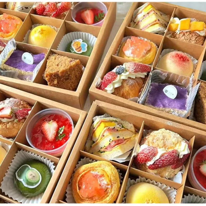 5pcs Transparent Cake Packaging Boxes with 7/9 Compartments for Mousse, Pastries, Cupcakes, Macarons, Perfect for Baby Shower, Birthday Party Favors, Baking Display, Gift Wrapping and Event Decorations 9