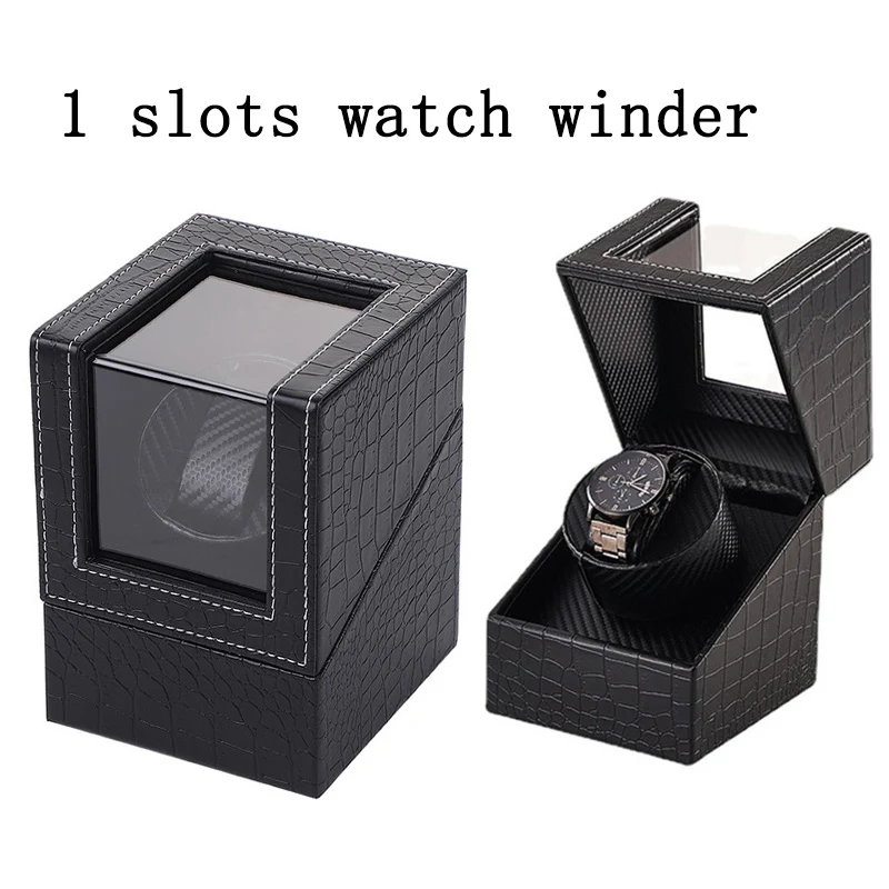 Automatic Watch Winder Box for Mechanical Watches, 2/1/2 Slot Intelligent Rotary Table Shaker with 5 Adjustable Gear Modes, High Gloss Wood Finish, USB & Plug-In Power, Durable Silent Motor for Men & Women Watches - 图片 11
