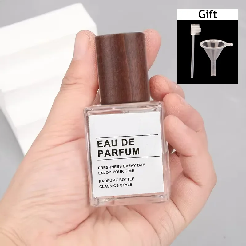 30ml & 50ml Refillable Flat Square Glass Perfume Bottles – Portable Travel Cosmetic Spray Containers with Replacement Wooden Caps, Empty Reusable Fragrance and Essential Oil Storage - 图片 11