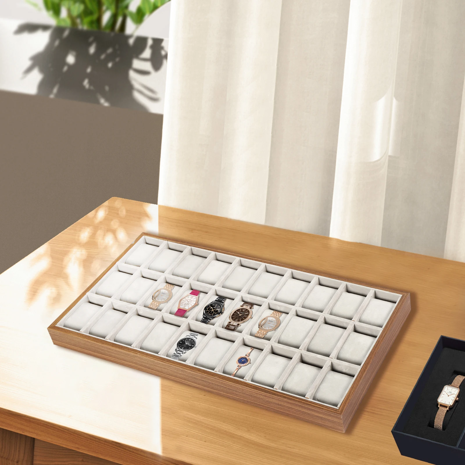30/24-Compartment Watch Box: Ideal Storage and Display for Collectors, Organize and Showcase Your Watch Collection in Style (复制)