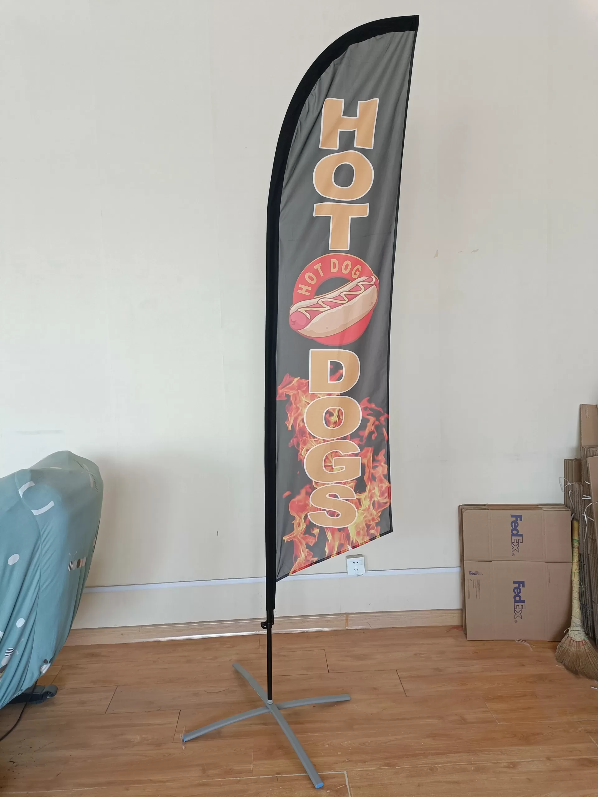 Hot Dogs Advertising Banner Flag – Customizable Polyester Outdoor Promotion Flag with High-Quality Digital Print for Food Stands, Festivals, Restaurants, Stores and Events (Only Flag, No Pole)