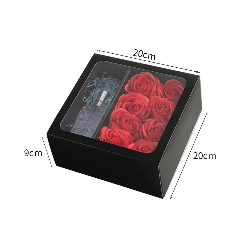 Flower Gift Box with Handle – Transparent PVC Window for Rose Candy, Dessert, and Sweets Packaging, Ideal for Valentine's Day, New Year, and Special Occasion Gifts Flower Gift Box with Handle – Transparent PVC Window for Rose Candy, Dessert, and Sweets Packaging, Ideal for Valentine's Day, New Year, and Special Occasion Gifts