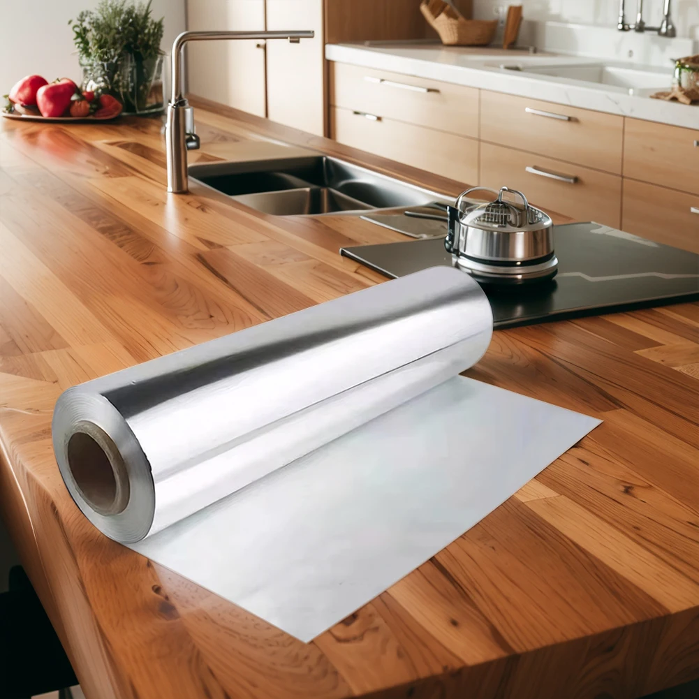 Heavy Duty Disposable Aluminum Foil Roll – Food Grade Tin Foil Wrap 12.2 x 1.65 in for Cooking, Baking, BBQ, Grilling, Sandwich, Hot Dog, Burrito and Kitchen Storage Use - 图片 3