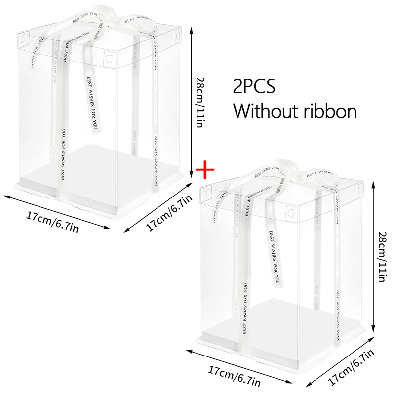 Transparent Gift Box Clear Plastic Cake Box Candy Storage Container, Dessert Present Organizer for Wedding, Birthday, Party, Food-Safe Display, DIY Baking, Transparent/Black - 图片 21